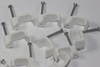 50 x White 6mm FT&E Flat Cable Clips for Twin Coax Cable Webro WF100, 13mm Wide