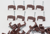 50 x Brown 6mm FT&E Flat Cable Clips for Twin Coax Cable Webro WF100, 13mm Wide