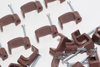 50 x Brown 6mm FT&E Flat Cable Clips for Twin Coax Cable Webro WF100, 13mm Wide