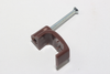 50 x Brown 6mm FT&E Flat Cable Clips for Twin Coax Cable Webro WF100, 13mm Wide