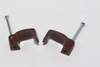 50 x Brown 6mm FT&E Flat Cable Clips for Twin Coax Cable Webro WF100, 13mm Wide