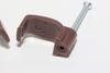 50 x Brown 6mm FT&E Flat Cable Clips for Twin Coax Cable Webro WF100, 13mm Wide
