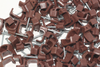 100 x Brown 6mm FT&E Flat Cable Clips for Twin Coax Cable Webro WF100, 13mm Wide