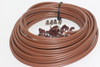 10m of Brown Webro WF100 Twin Satellite Cable With 4 x F Plugs, Free Cable Clips
