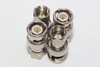 4 x Zink Plated Metal F Male Plug to BNC Male Plug Straight Adaptor