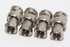 4 x Zink Plated Metal F Male Plug to BNC Male Plug Straight Adaptor