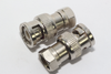 2 x Zink Plated Metal F Male Plug to BNC Male Plug Straight Adaptor