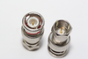 2 x Zink Plated Metal F Male Plug to BNC Male Plug Straight Adaptor