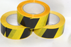 3 x 66m x 48mm Roll of Black Yellow Social Distancing Vinyl Floor Hazard Tape
