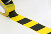 3 x 66m x 48mm Roll of Black Yellow Social Distancing Vinyl Floor Hazard Tape