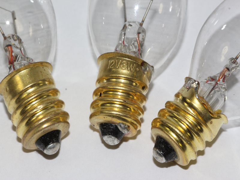 3 x 12V 3W 0.25A E12 Clear Christmas Lights Spare Bulbs Pifco Dencon