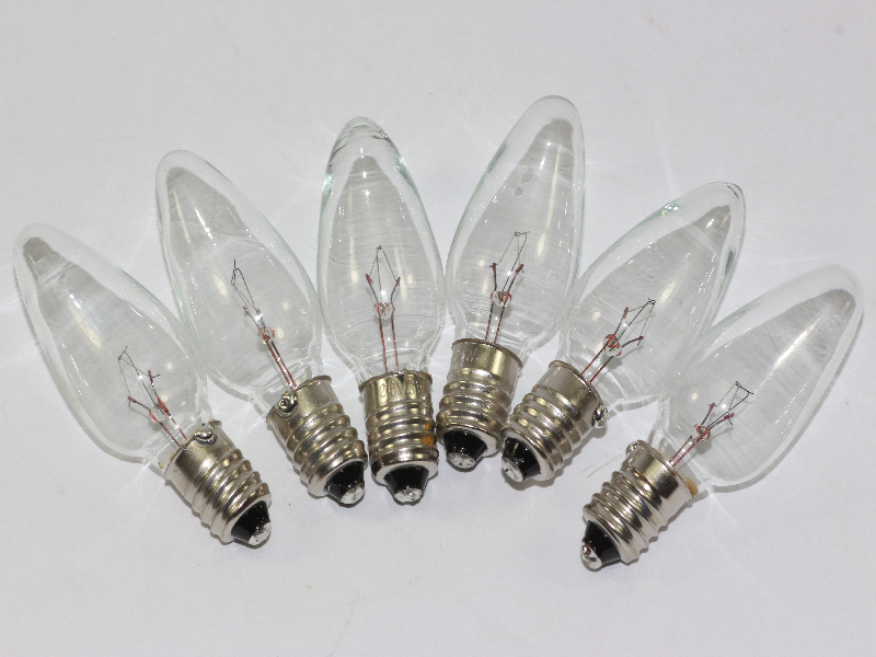 6 x 20V 3W E10 MES Clear Christmas Fairy Light Spare Bulb Pifco, Dencon