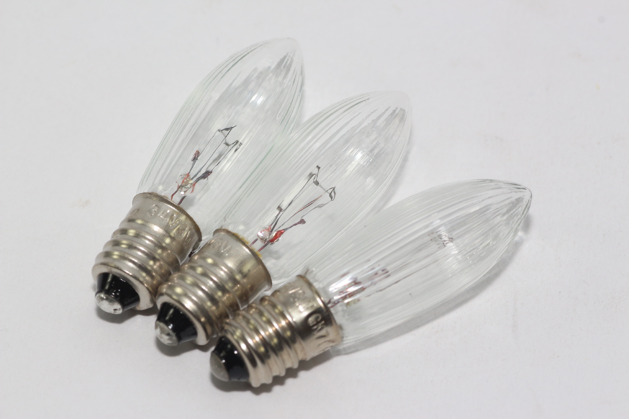 9 Pack Of 34V, 3W, E10, MES Spare Christmas Bulb Lamp For Candle Bridge,  Dencon