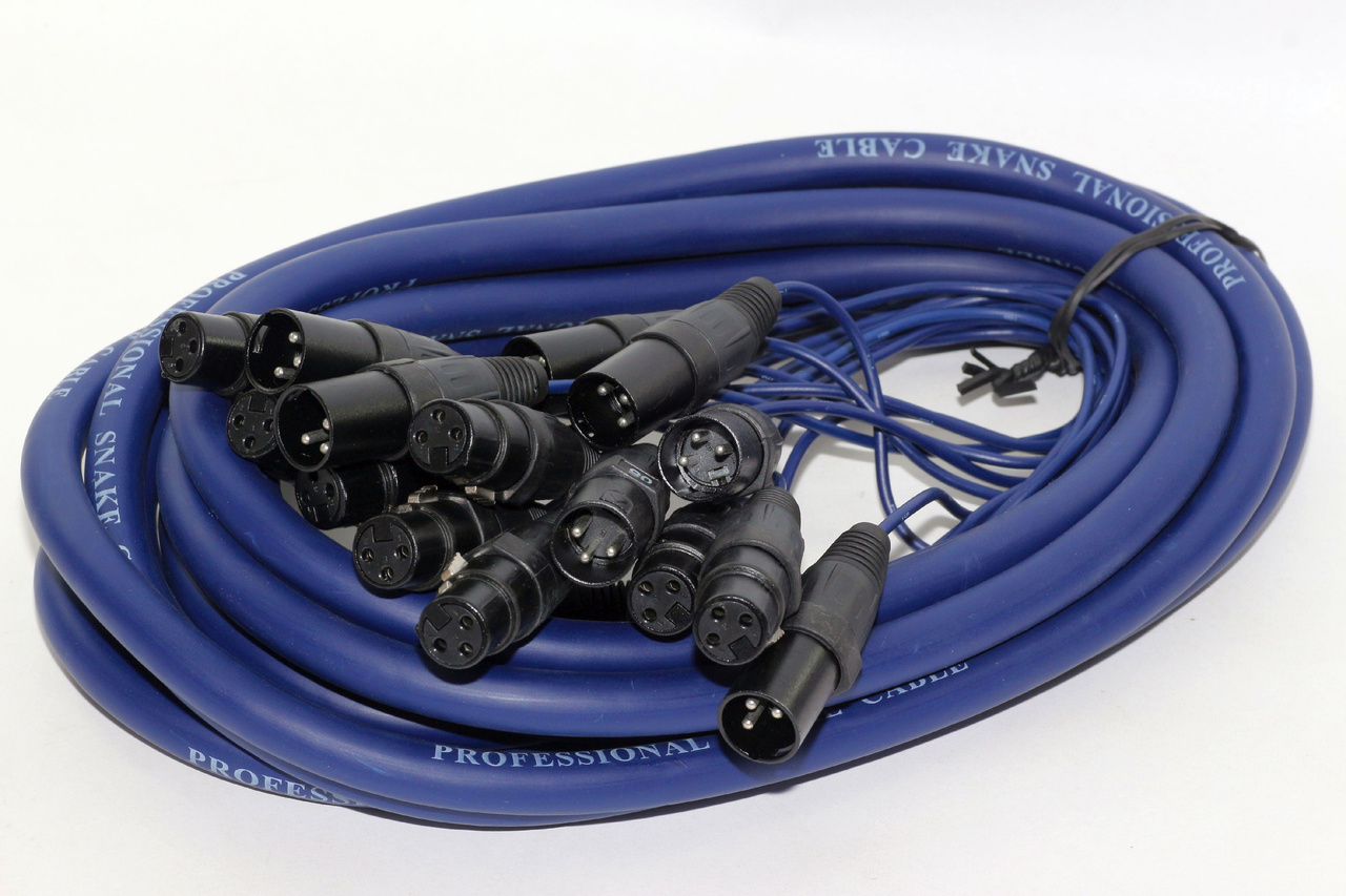 6m Length 8 Channel Multipair 3 Pin XLR Male to Female Stage Snake