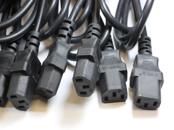 10 x 3 Pin 1.8m UK Black Mains Cable IEC-320 C13 For Televisions, Computers etc