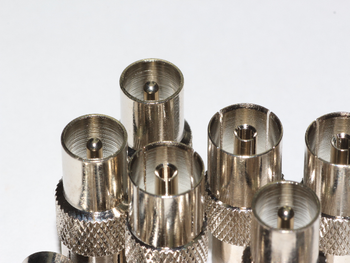 10 x Male to Female Coax Coaxial Aerial Adaptors Silver / Nickel Plated 10 x Male to Female Coax Coaxial Aerial Adaptors Silver / Nickel Plated