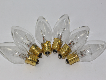 6 x 12V 3W E12 CES Clear Small Conical Christmas Fairy Light Bulb, Pifco, Noma