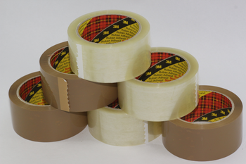 6 Rolls of Parcel Packaging Tape 3 x Buff 3 x Clear 3M Scotch Strong 66m x 48mm