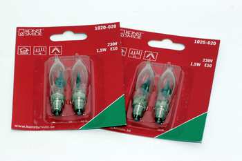 4 Pack Of KonstsmIde 230V, 1.5W, E10, Flicker Flame Welcome Candle BrIdge Bulb