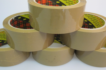 6 Rolls of Packing Packaging Tape 3M Scotch Strong Brown Buff 66m x 48mm