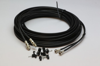 10m Twin Black Satellite Shotgun Coax Cable Extension Kit for Sky Plus, Sky HD, Freesat & 5 Special Masonry Cable Clips