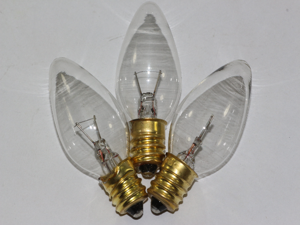 3 x 12V 3W 0.25A E12 Clear Christmas Lights Spare Bulbs  Pifco Dencon 795WC