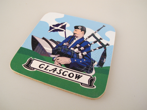 Set Of 6 Glasgow Drinks Coasters / Beer Mats