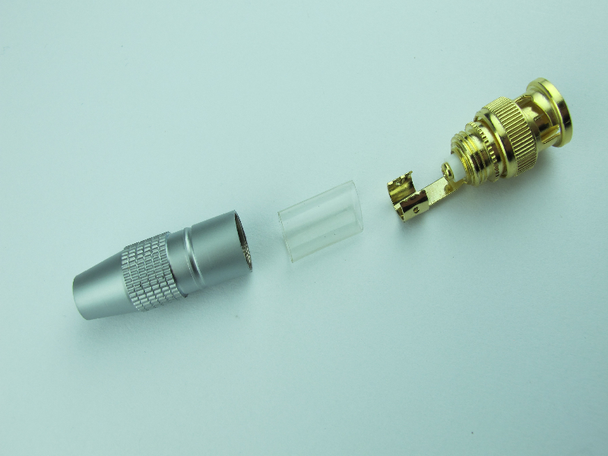 HQ 2 X 24K Gold Plated Shielded Male 75Ω BNC Plugs For Cables Up To 7mm Diameter