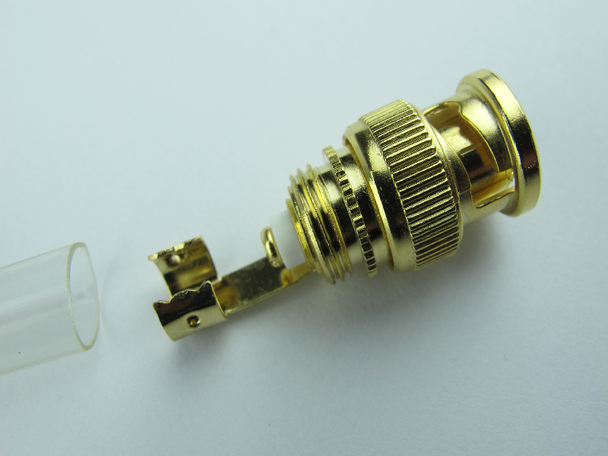 HQ 2 X 24K Gold Plated Shielded Male 75Ω BNC Plugs For Cables Up To 7mm Diameter