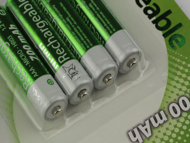 4 X HQ AAA NiMH 700mAh Rechargeable Batteries 1.2V HR03 LR03, Blister Packed