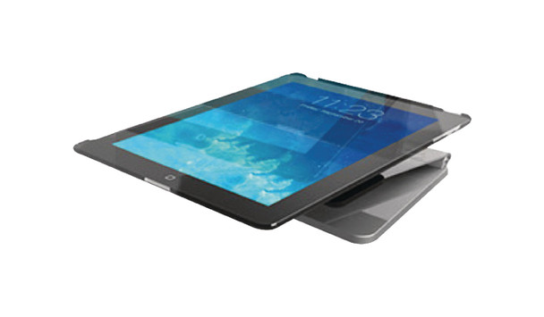 Omnimount OMN-IPM iPad stand for iPad Mini, mini case silver with black