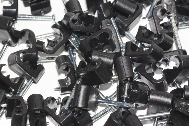 50 x Black Twin Satellite Shotgun Cable Clips, Sky Plus, Sky HD, CB63R, WF65