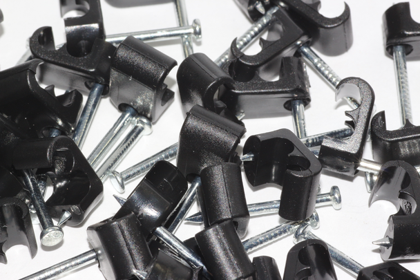 50 x Black Twin Satellite Shotgun Cable Clips, Sky Plus, Sky HD, CB63R, WF65