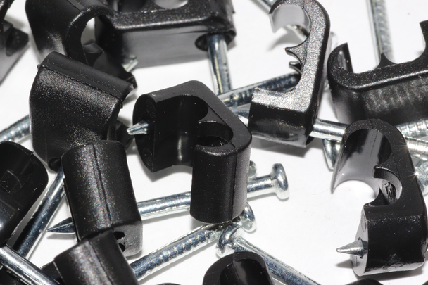 50 x Black Twin Satellite Shotgun Cable Clips, Sky Plus, Sky HD, CB63R, WF65