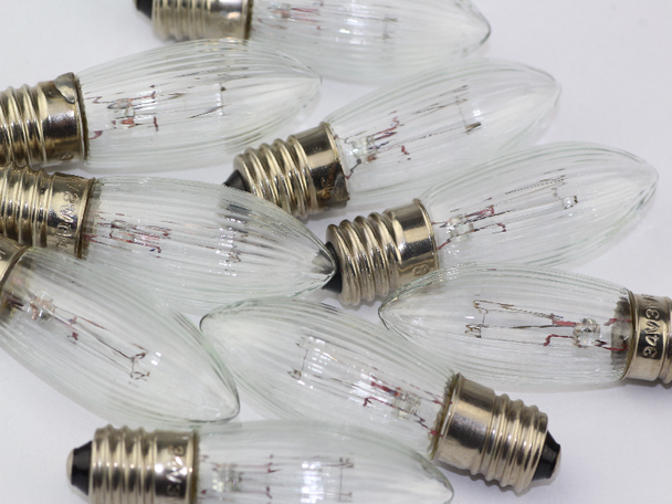 9 Pack Of Konstsmide 34V, 3W, E10, MES Spare Welcome Candle Bridge Bulbs