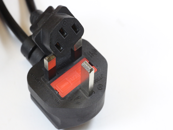 5 x 3 Pin 1.8m UK Black Mains Cable IEC-320 C13 For Televisions, Computers etc