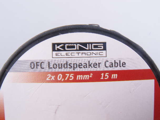 15m Drum of OFC Transparent Oxygen Free 0.75mm² Flexible Loud Speaker Cable Flex