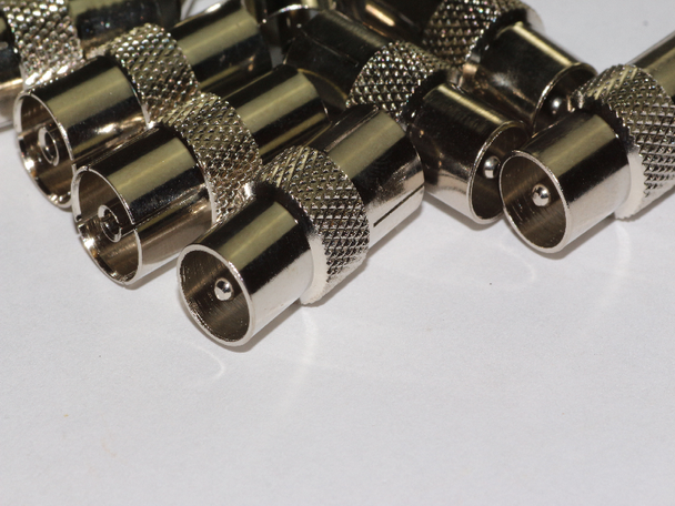 10 x Male to Female Coax Coaxial Aerial Adaptors Silver / Nickel Plated 10 x Male to Female Coax Coaxial Aerial Adaptors Silver / Nickel Plated