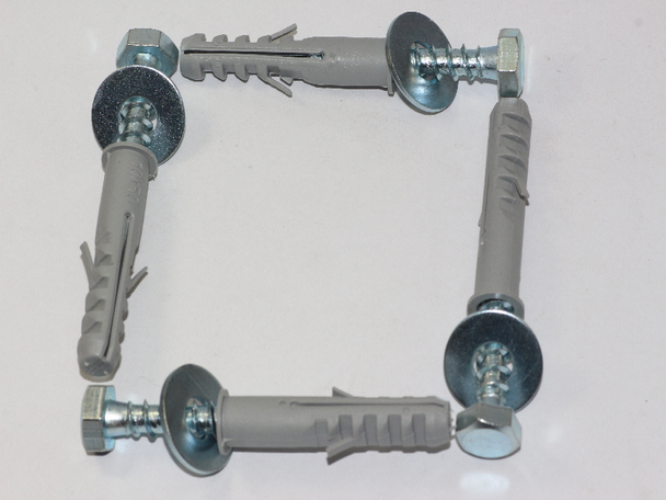 4 x M8 x 50mm Satellite Dish Masonry Brick Wall Fixing Bolt Screw & Raw Plug