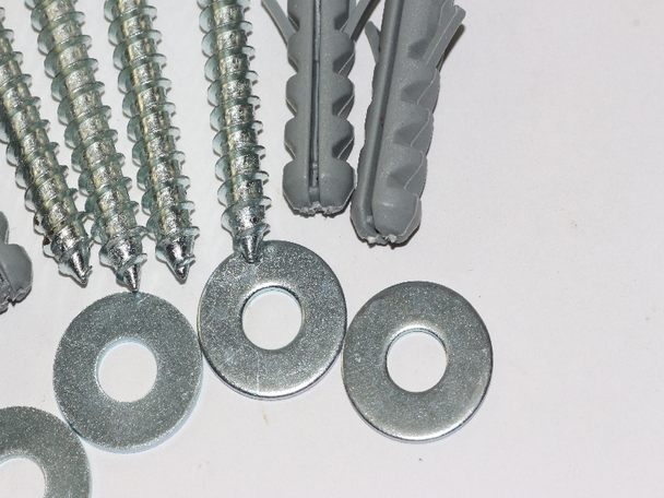 4 x M8 x 80mm Masonry Brick Wall Fixing Screw Bolts & Raw Plugs With Washers