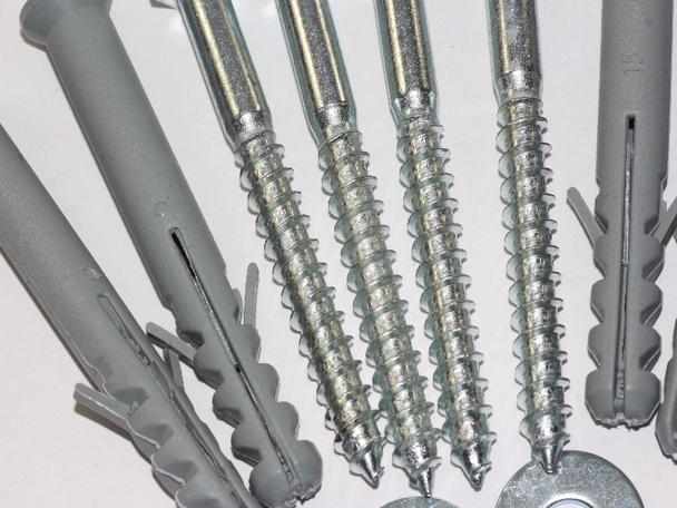 4 x M8 x 80mm Masonry Brick Wall Fixing Screw Bolts & Raw Plugs With Washers