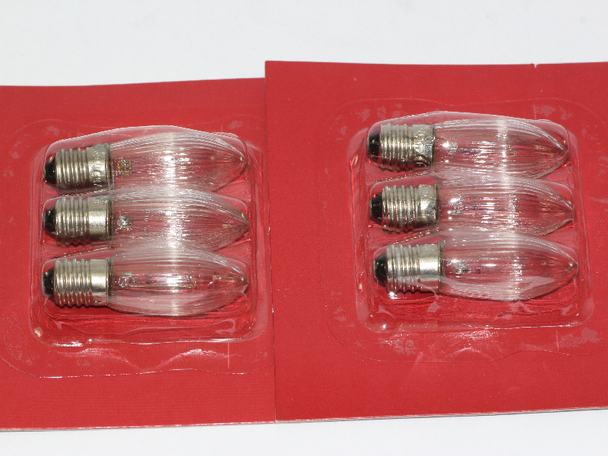 6 Pack Of Konstsmide 34V, 3W, E10, MES Spare Welcome Candle Bridge Bulbs