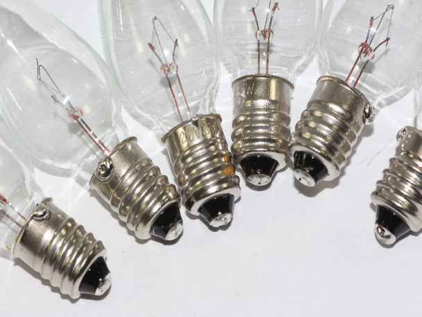 6 x 20V 3W E10 MES Clear Christmas Fairy Light Spare Bulb Pifco, Dencon, Noma