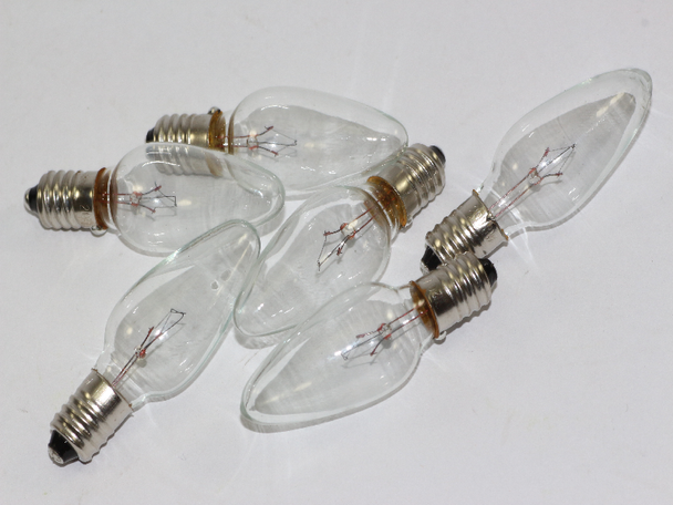 6 x 20V 3W E10 MES Clear Christmas Fairy Light Spare Bulb Pifco, Dencon, Noma