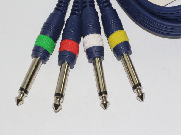 1.5m x 4 Channel Mono 1/4 Inch Jack to Mono 1/4 Inch Jack Stage Snake Link Cable