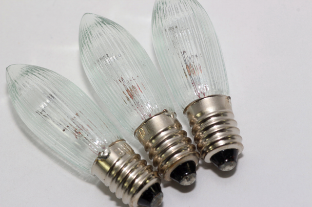 9 Pack Of 34V, 3W, E10, MES Spare Christmas Bulb Lamp For Candle Bridge, Dencon