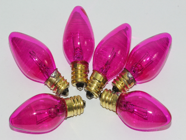 6 x Pink 12V 3W E12 CES Coloured Christmas Fairy Light Spare Bulb Pifco Lyvia