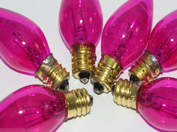 6 x Pink 12V 3W E12 CES Coloured Christmas Fairy Light Spare Bulb Pifco Lyvia