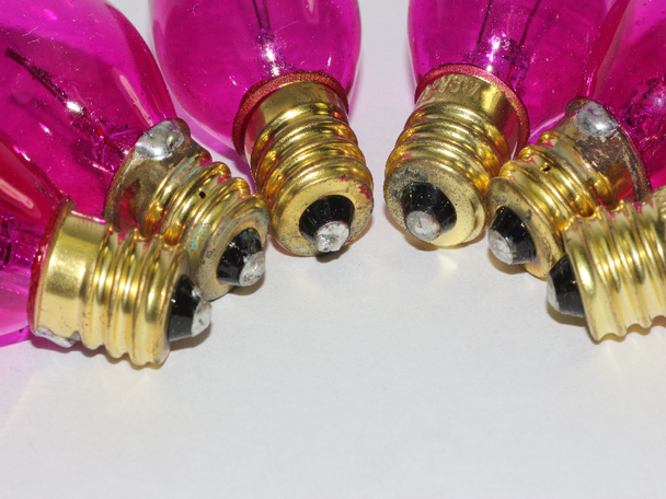 6 x Pink 12V 3W E12 CES Coloured Christmas Fairy Light Spare Bulb Pifco Lyvia