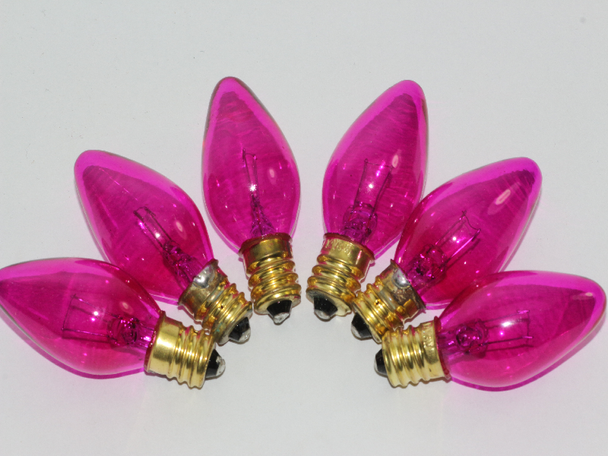 6 x Pink 12V 3W E12 CES Coloured Christmas Fairy Light Spare Bulb Pifco Lyvia
